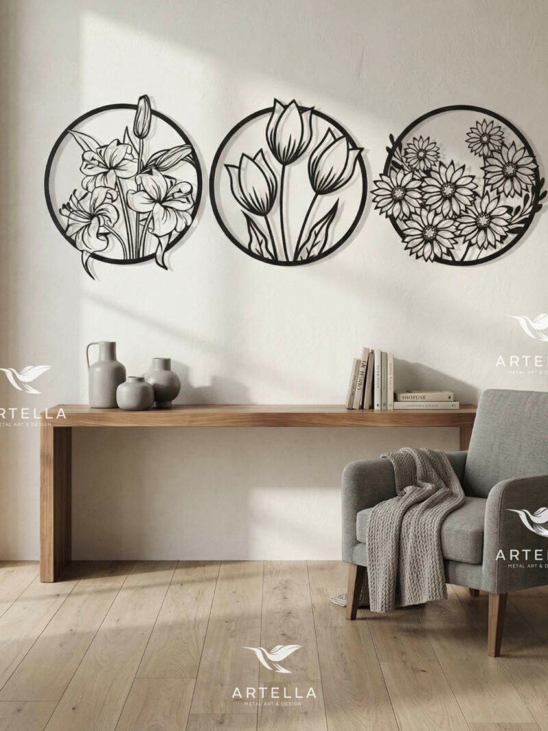 Realistic flowers - 100cm x 35cm